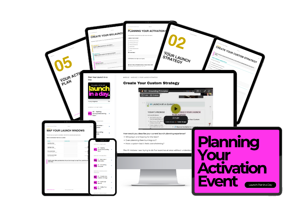 Plan Your Launch in a Day Course - Multiple Device View